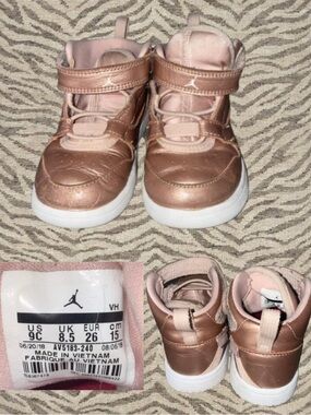 Jordan Kids Rose Gold High-Top Sneakers